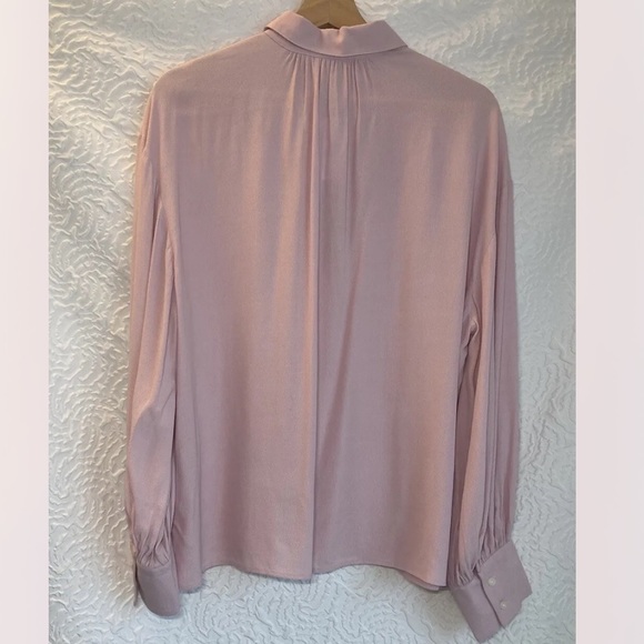 J. Crew Pink Rose Drapey Gathered Button-Up Shirt Top Medium. NWOT - Picture 6 of 9